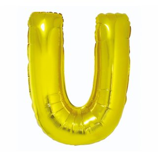 Foliový balón písmeno U - zlatý, 89cm