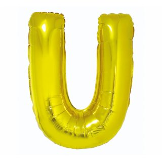 Fóliový balón písmeno U - zlatá barva, velikost 85cm (zn. Godan)