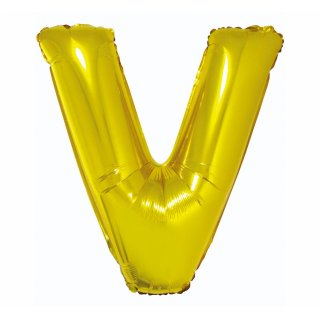 Fóliový balón písmeno V - zlatá barva, velikost 85cm (zn. Godan)
