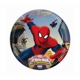 Papírové talířky Spiderman Ultimate Web-warriors, 20cm, set 8ks (zn. Godan)