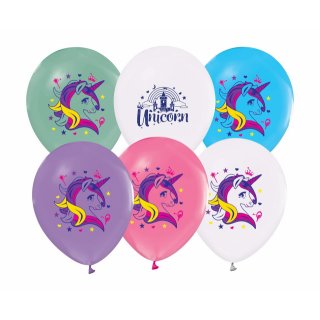 Balónky Unicorn, mix barev - 5 ks