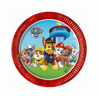 Papírové talířky Tlapková Patrola, průměr 19.5cm, set 8ks (zn. Procos)