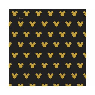 Ubrousky Mickey Mouse, černo-zlaté, rozměr 33x33 cm, set 20ks (zn. Procos)