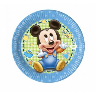 Papírové talířky Mickey Mouse, průměr 19.5cm, set 8ks (zn. Procos)