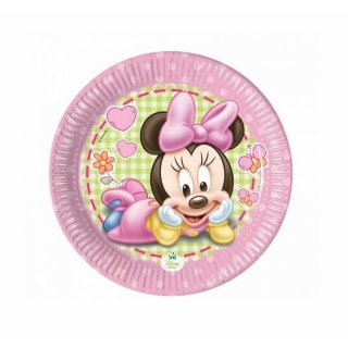 Papírové talířky Minnie Mouse, průměr 19.5cm, set 8ks (zn. Procos)