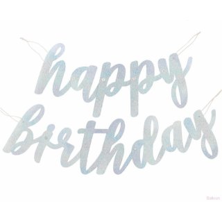 Banner "Happy Birthday"- metalický, 2,75 m