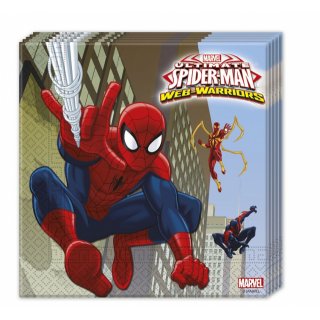 Ubrousky Spiderman, rozměr 33x33 cm, set 20ks (zn. Procos)