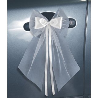 Svatební dekorace mašle, velikost 14cm - set 2ks (zn. PartyDeco)