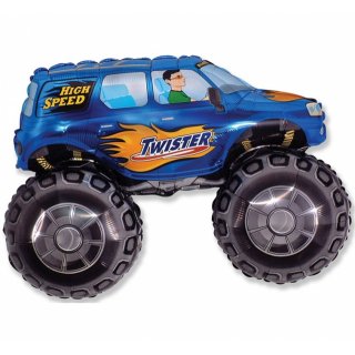 Foliový balón Monster truck, modrý - 61 cm