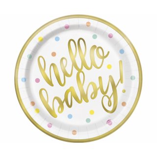 Papírové talíře "Hello Baby"