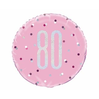Fóliový balónek "80" růžový