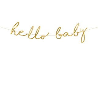 Banner Hello Baby zlatý, 70x18cm
