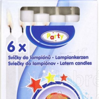 Svíčky do lampionů bílé, 6ks