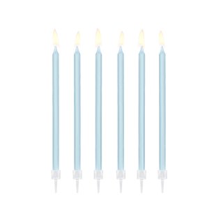 Narozeninové svíčky modré, 12 ks, 14cm