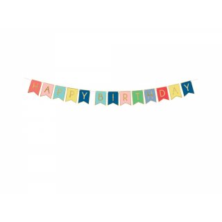 Banner Happy Birthday, mix, 15 x 175 cm