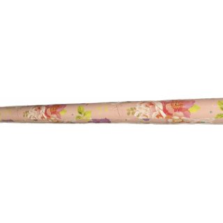Balící papír růžové - květiny