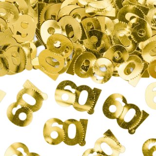 Kovové konfety, číslo 60 zlaté