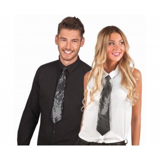 Lesklá kravata, černá, 40 cm