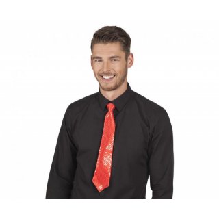Lesklá kravata, červená, 40 cm