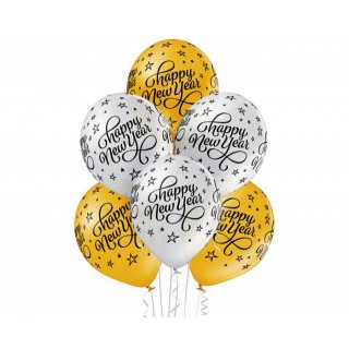 Balónky Šťastný Nový Rok, 6 ks, 30 cm