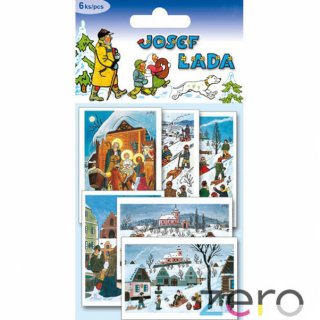 Jmenovka dárková (6 ks) - vánoční Josef Lada