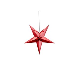 Papírová hvězda, 30cm, červená