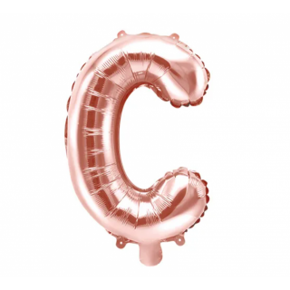 Fóliový balónek písmeno 'C', 35cm, růžové zlato