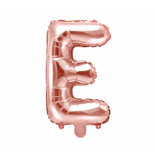 Fóliový balónek písmeno 'E', 35cm, růžové zlato