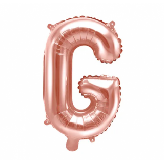Fóliový balónek písmeno 'G', 35cm, růžové zlato