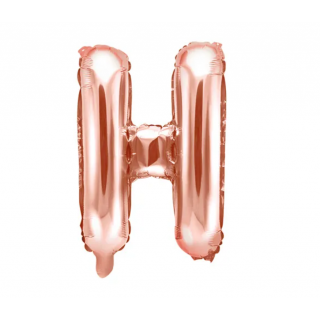 Fóliový balónek písmeno 'H', 35cm, růžové zlato