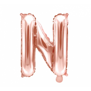 Fóliový balónek písmeno 'N', 35cm, růžové zlato