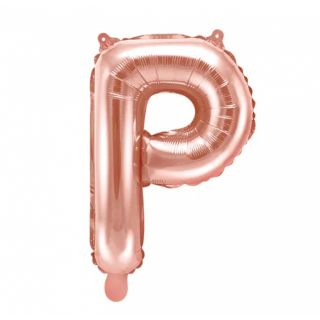 Fóliový balónek písmeno 'P', 35cm, růžové zlato