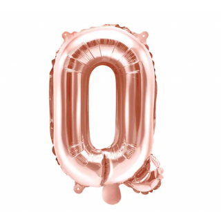 Fóliový balónek písmeno 'Q', 35cm, růžové zlato