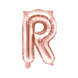 Fóliový balónek písmeno 'R', 35cm, růžové zlato