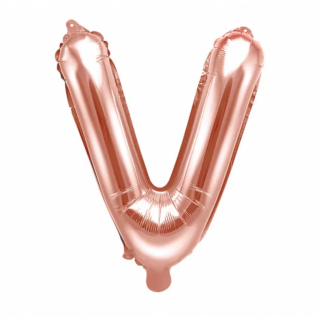 Fóliový balónek písmeno 'V', 35cm, růžové zlato