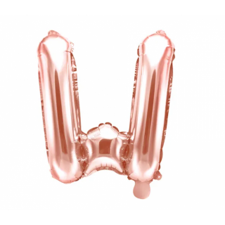 Fóliový balónek písmeno 'W', 35cm, růžové zlato