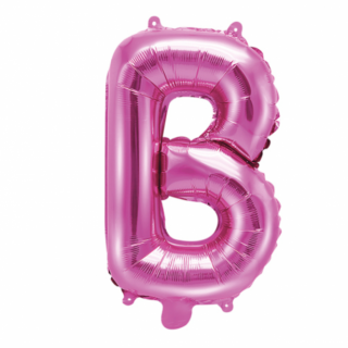 Fóliový balónek Písmeno ''B'', 35cm, tmavě růžový