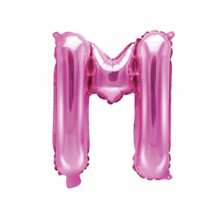 Fóliový balónek Písmeno ''M'', 35cm, tmavě růžový