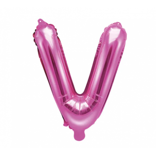 Fóliový balónek Písmeno ''V'', 35cm, tmavě růžový