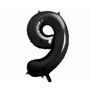 Fóliový balónek Číslo ''9'', 86cm, černý