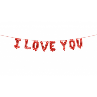 Fóliový balónek I Love You, 260x40 cm, červený