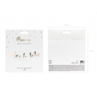 Závěsný banner Miss to Mrs, rose gold barva (zn. PartyDeco)