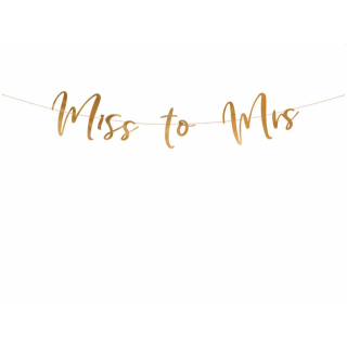 Závěsný banner Miss to Mrs, rose gold barva (zn. PartyDeco)
