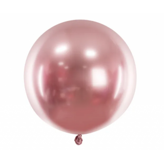 Kulatý lesklý balónek 60cm, růžové zlato (zn. PartyDeco)