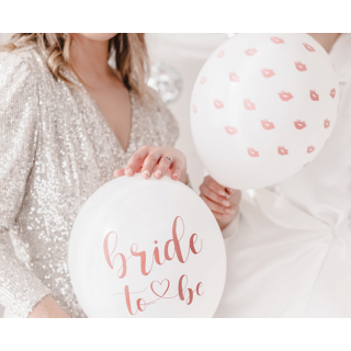 Balonek 30 cm, budoucí nevěsta "Bride to be", bílo-růžový mix