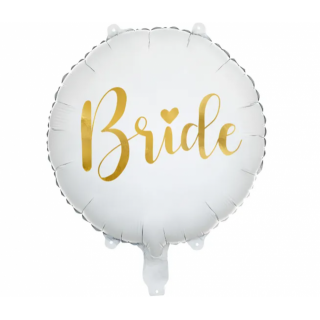 Balónek fóliový "Bride" nevěsta 45cm, bílý
