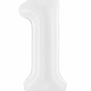 Fóliový balon Číslo ''1'', 86 cm, bílý