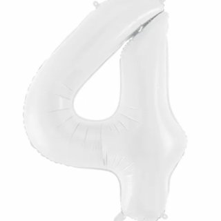 Fóliový balon Číslo ''4'', 86 cm, bílý