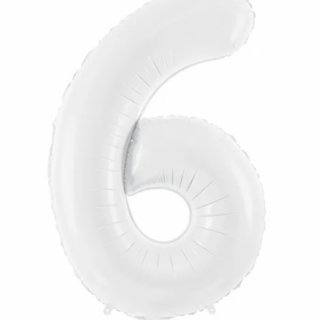 Fóliový balon Číslo ''6'', 86 cm, bílý