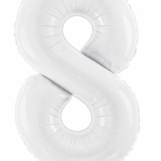 Fóliový balon Číslo ''8'', 86 cm, bílý